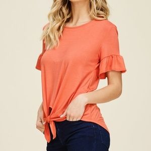 Annabelle USA Tomato Knot-Accent Tie Top S